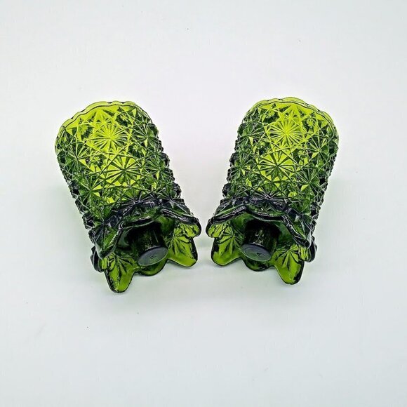 Vintage Green Glass 4-Toed Toothpick Holders (2) - Picture 4 of 6